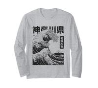 Vintage Ukiyo-e Giapponese Kanagawa Hokusai Grande Onda Maglia a Manica