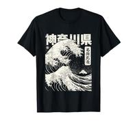 Vintage Ukiyo-e Giapponese Kanagawa Hokusai Grande Onda Maglietta