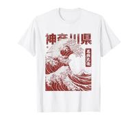 Vintage Ukiyo-e Giapponese Kanagawa Hokusai Grande Onda Maglietta