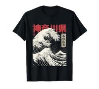 Vintage Ukiyo-e Giapponese Kanagawa Hokusai Grande Onda Maglietta