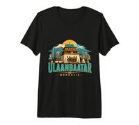 Vintage Ulaanbaatar Mongolia Viaggio Souvenir Regalo Punto di Riferimento Maglietta Premium