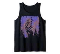 Vintage Ululando Lupo nella Foresta Canotta