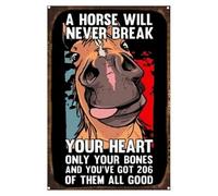 Vintage Un cavallo non ti spezzerà mai il cuore, solo le tue ossa e ne hai 206 di tutte Buono cartello in latta di alluminio 16x12 pollici Poster da parete in latta sono decorazioni nuove