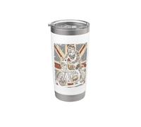 Vintage Union Jack Motorcycle Biker British Cafe Racer Rider Bicchiere termico in acciaio inox doppia parete