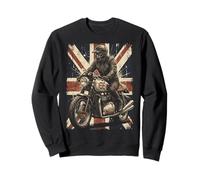 Vintage Union Jack Motorcycle Biker British Cafe Racer Rider Felpa
