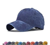 Vintage Unisex Top Cappelli per Donne e Uomini - Berretti da Baseball e Cappelli da Papà per l'Uso Quotidiano, Blu scuro, Taglia unica