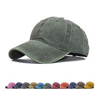 Vintage Unisex Top Cappelli per le Donne Cappelli da Baseball per gli Uomini Papà Cappelli da Baseball per tutti i giorni - Verde - taglia unica