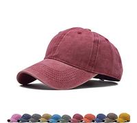 Vintage Unisex Top Cappelli per le Donne Cappelli da Baseball per gli Uomini Papà Cappelli da Baseball per tutti i giorni - Rosso - taglia unica
