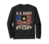 Vintage US Army Orgoglioso Pop con Bandiera Americana Maglia a Manica