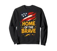 Vintage USA 4 luglio Home Of The Brave Retro Bandiera USA Felpa
