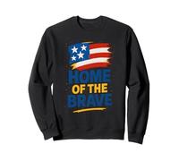Vintage USA 4 luglio Home Of The Brave Retro Bandiera USA Felpa