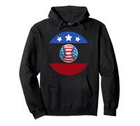 Vintage USA Bandiera Americana Baseball 4 luglio patriottico Felpa con Cappuccio