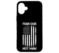 Vintage USA Flag Fear God Not Man Custodia per iPhone 16 Plus