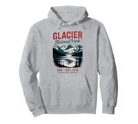 Vintage USA National Park Glacier Montana Felpa con Cappuccio