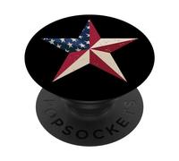 Vintage USA Patriotic Barn Star con stelle e strisce arte PopSockets PopGrip Adesivo