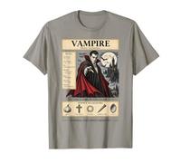 Vintage Vampiro Halloween Retro Horror Mostro Gotico Amante Maglietta