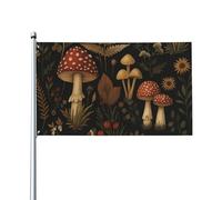 Vintage Various Kinds Of Mushroom Bandiera Durevole Bandiera Da Giardino Robuste Bandiere Per Balcone Prato Decorazione Festival 90X150Cm