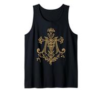 Vintage Vergine Maria Monogramma Auspice Maria Cattolica Canotta