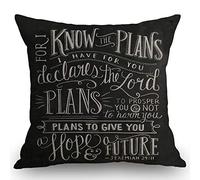Vintage Verse Scripture Quotes Psalms Sayings,Christianty Verse Jeremiah 29:11 God Hope Federa per Cuscino Lavabile Copricuscini Casa Cuscino Copricuscini per Esterni Primaverili Estate 45X45Cm