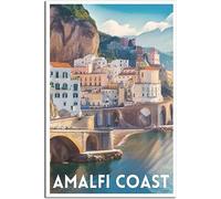 Vintage Viaggio Poster Amalfi Coast Retro Wall Art Tela Poster Art Print Casa Decorazione Camera Decorazione Non incorniciato 30x45cm