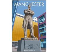 Vintage Viaggio Poster England Manchester Friedrich Engels Retro Wall Art Tela Poster Art Print Casa Decorazione Camera Decorazione Non incorniciato 40x60cm