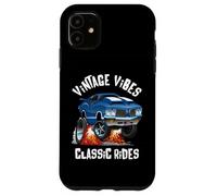Vintage Vibes Classic Rides Retro Nostalgia Auto Cartoon Art Custodia per iPhone 11
