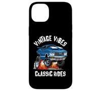Vintage Vibes Classic Rides Retro Nostalgia Auto Cartoon Art Custodia per iPhone 14 Plus