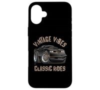 Vintage Vibes Classic Rides Retro Nostalgia Auto Cartoon Art Custodia per iPhone 16 Plus