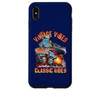 Vintage Vibes Classic Rides Retro Nostalgia Auto Cartoon Art Custodia per iPhone XS Max