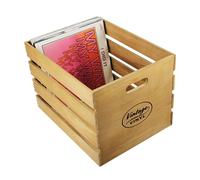 Vintage Vinyl Record Crate - Elegantly Designed Table Top Album Holder and Organ