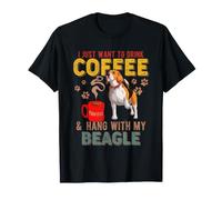 Vintage Voglio Solo Bere Un caffè e Stare con Il Mio Beagle Maglietta