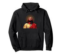 Vintage Volto di Dio Guida Gesù Cristo Immagine Celeste Felpa con Cappuccio