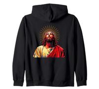 Vintage Volto di Dio Guida Gesù Cristo Immagine Celeste Felpa con Cappuccio