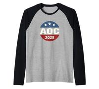 Vintage Vote Alexandria Ocasio-Cortez President 2028 AOC Maglia con Maniche Raglan