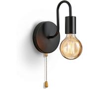 Vintage Wall Sconce E27 Standard Socket Industrial Indoor Wall Lights Retro Metal Lamp with Switch for Living Room Bedroom Industrial Decoration (No B
