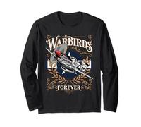 Vintage Warbirds Forever WWII Aviazione Nostalgia Maglia a Manica