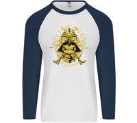Vintage Warrior Samurai Bushido Mma Teschio Uomo L/S Baseball T-Shirt