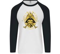 Vintage Warrior Samurai Bushido Mma Teschio Uomo L/S Baseball T-Shirt