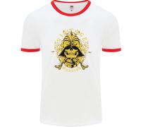 Vintage Warrior Samurai Bushido Mma Teschio Uomo Ringer