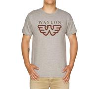 Vintage Waylon Jennings T-Shirt Uomo Grigio