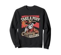 Vintage Western Skeleton Skull Cowboy Un Assassini Prendere Un Soffio Felpa