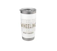 Vintage Wheeling West Virginia Bicchiere termico in acciaio inox doppia parete
