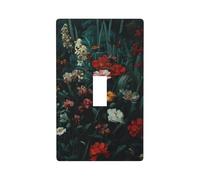 Vintage Wildflowers Dark Academia Renaissance Light Switch Cover Decorative Single Toggle 1 Gang Wall Plate for Kitchen Farmhouse Bedroom Bathroom Art Decor