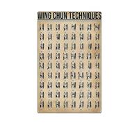 Vintage Wing Chun Poster Martial Arts Techniques Educational Chart Canvas Print for Home Dojo Training Room Kung Fu Wall Decor