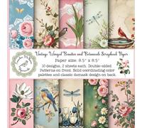 Vintage Winged Beauties and Botanicals Scrapbook Paper: Decorative Craft Pad, Flowers, Birds, Butterflies, Bees, Lace, Damask, Double Sided for ... Cardmaking, Spring Crafts, Decorating)