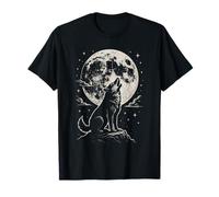Vintage Wolf Howling At The Moon Wildlife Wolf Maglietta