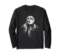 Vintage Wolf Howling At The Moon Wildlife Wolves Maglia a Manica
