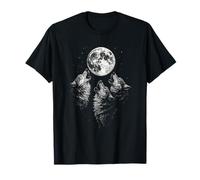 Vintage Wolf Howling At The Moon Wildlife Wolves Maglietta