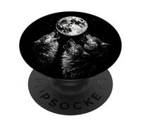 Vintage Wolf Howling At The Moon Wildlife Wolves PopSockets PopGrip Adesivo