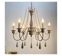 Vintage Wooden Chandelier Rustic Wood Bead Chandeliers Indoor Lighting For Living Room Bedroom Kitchen Loft Light Fixture